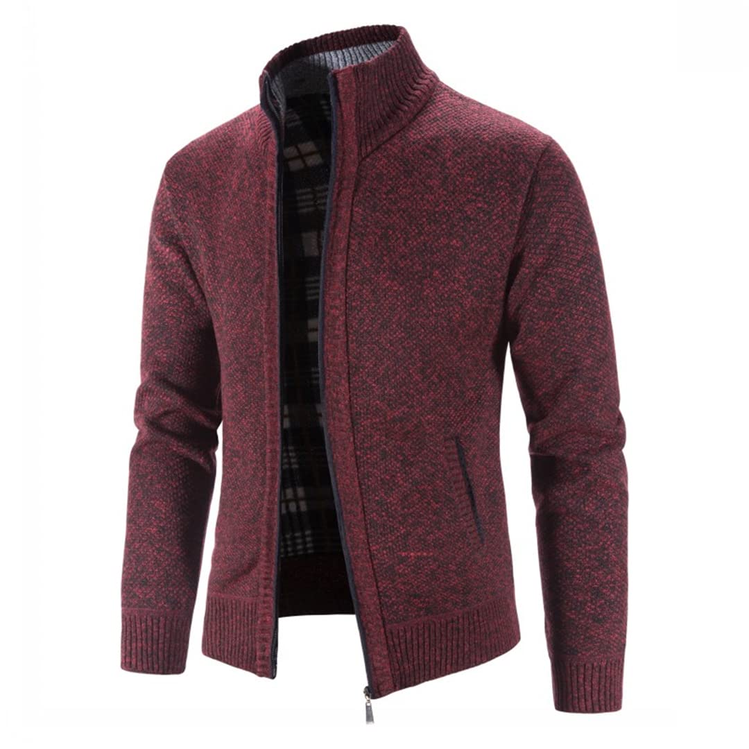 Suéter de punto de los hombres Moda Slim Fit Cardigan Causal Suéteres Abrigos Sólido Solo Breasted Cardigan