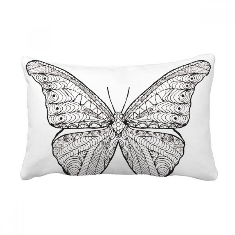 Cadeau decoration original coussin papillon esquisse multicolore pour salon