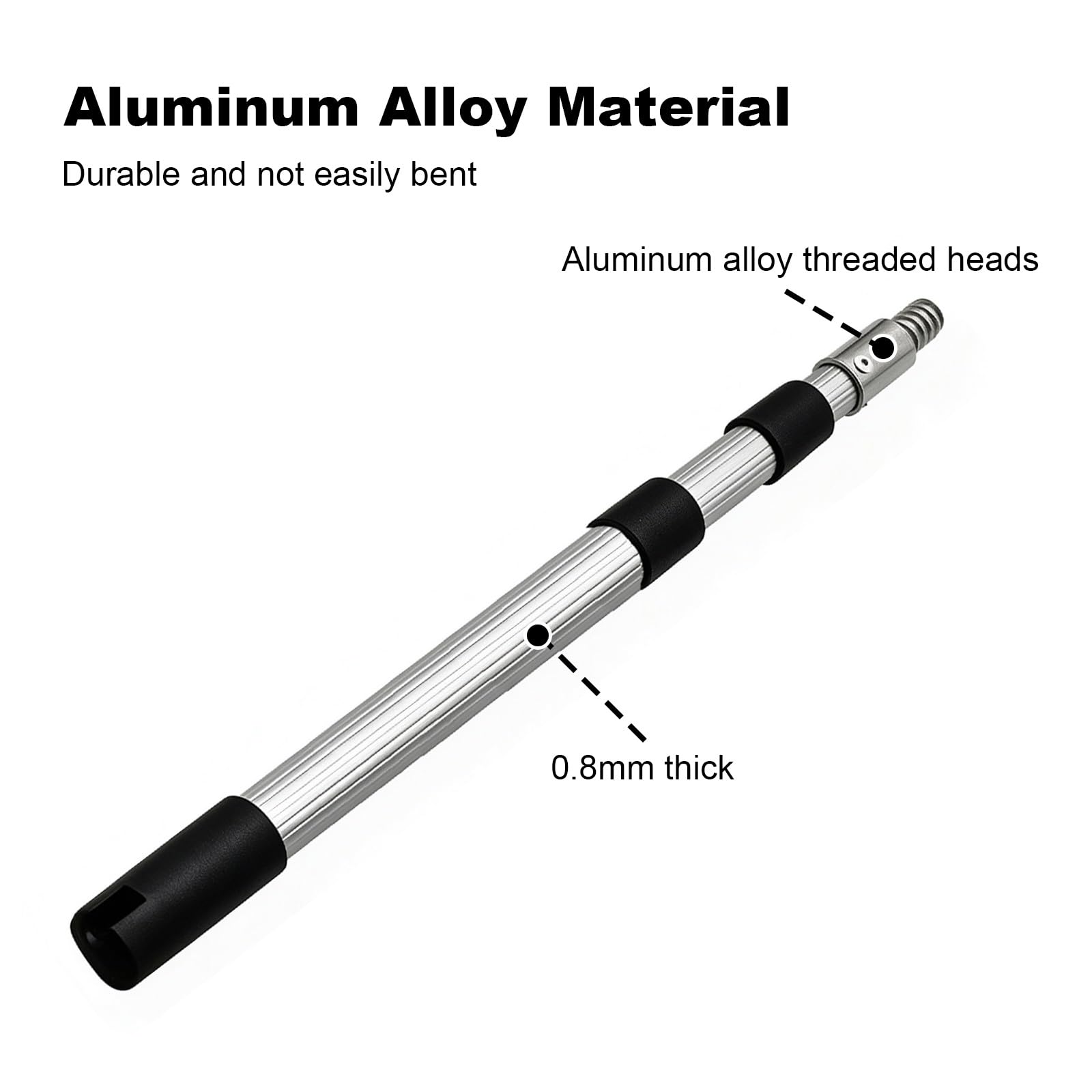 Barra Extensible, Palo Telescópico Aluminio Rodillo Pintura | Pincel de Ángulo Ajustable, para Pintar Paredes, Quitar Polvo de Techos y Limpieza en Reformas Domésticas(3m/9.8ft)