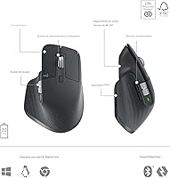 Vista 7 de Logitech MX Keys S Combo - Teclado y ratón inalámbrico de alto rendimiento con reposa muñeca, iluminación personalizable, desplazamiento rápido