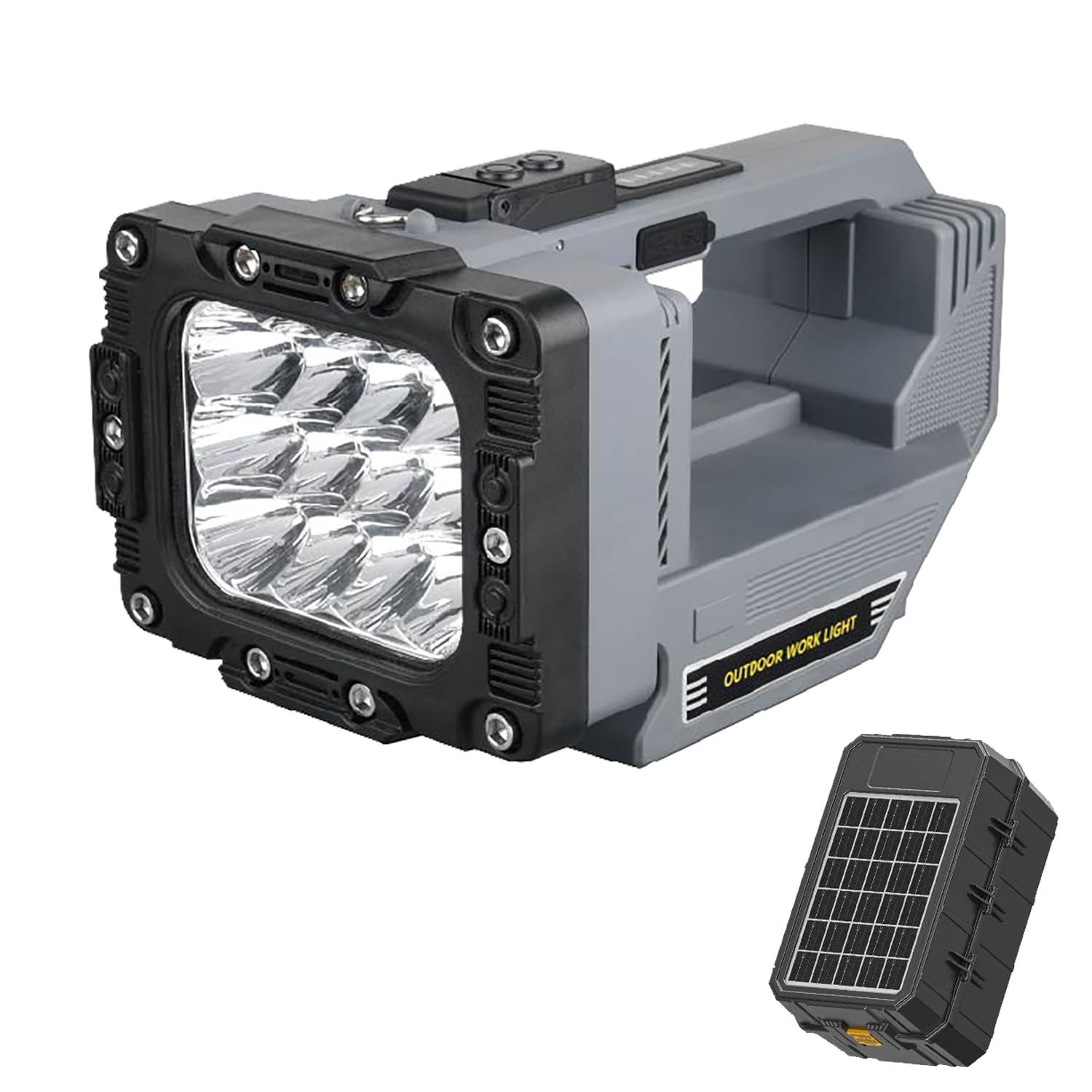 Super Bright Rechargeable Spotlight Flashlight, 23500 High Lumens Portable Searchlight with Dual USB & Type-C Fast Charging, for Camping Hiking Emergency Outdoor Adventures Search and Rescue (W5233-1)