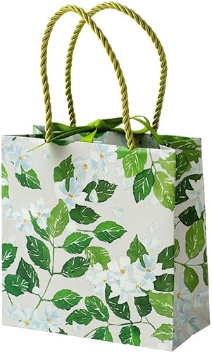 Caspari Blanc De Blancs - Bolsa de regalo cuadrada pequeña, 1 unidad