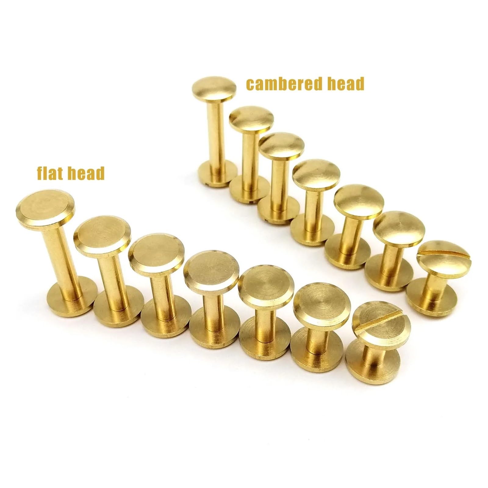 10mm DIY Flat Belt Screw Leather Craft Chicago Nail Brass Solid - Foto 12