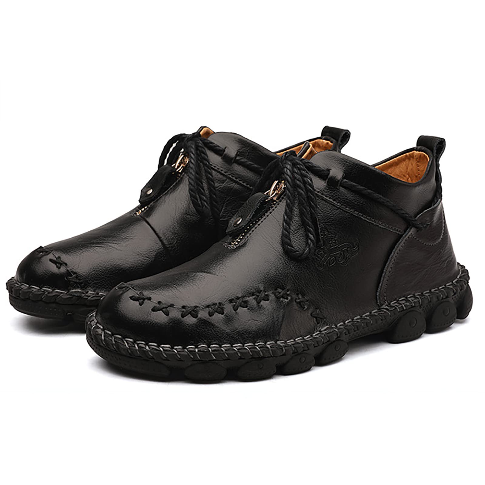 Scarpe da ginnastica da uomo in pelle ortopediche di alta qualità, impermeabili, per attività all'aperto, per il tempo libero e il lavoro