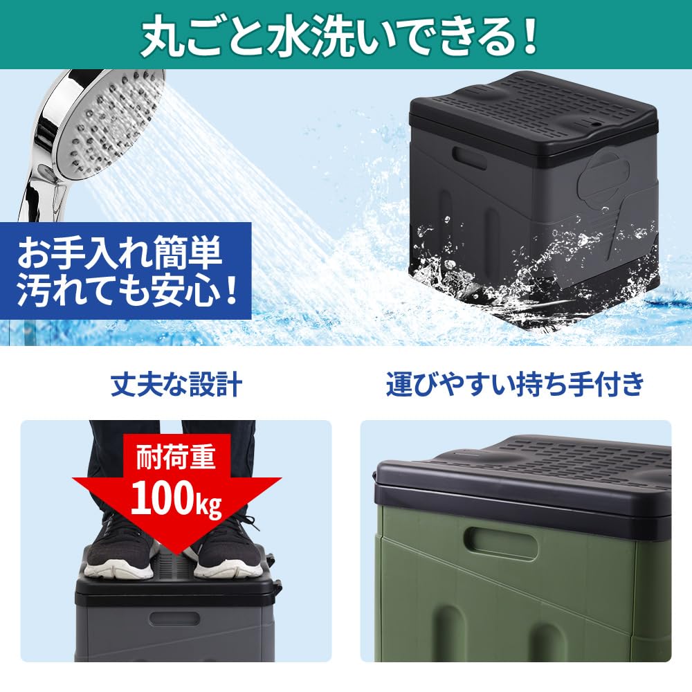 青緑色 ポータブルトイレ 青と緑のポータブルトイレ 【公式通販】