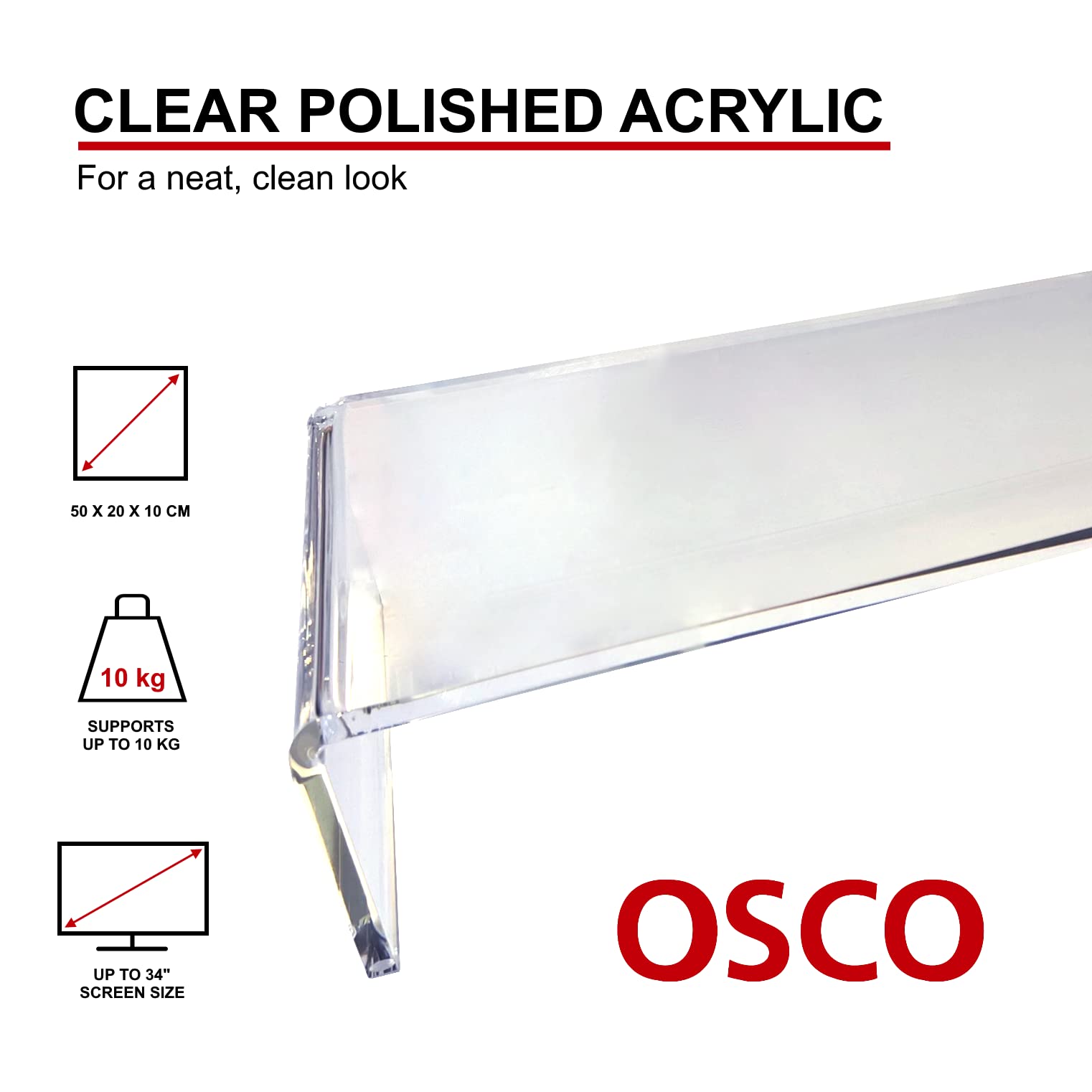 Rialzo Monor In Acrilico Trasparente: Supporto Schermo Di Computer A 2 Livelli Scrivania Con Spazio Tastiera, Altezza 5,5 Pollici, Piattaforma Premium Da 70,83 € | DHgate