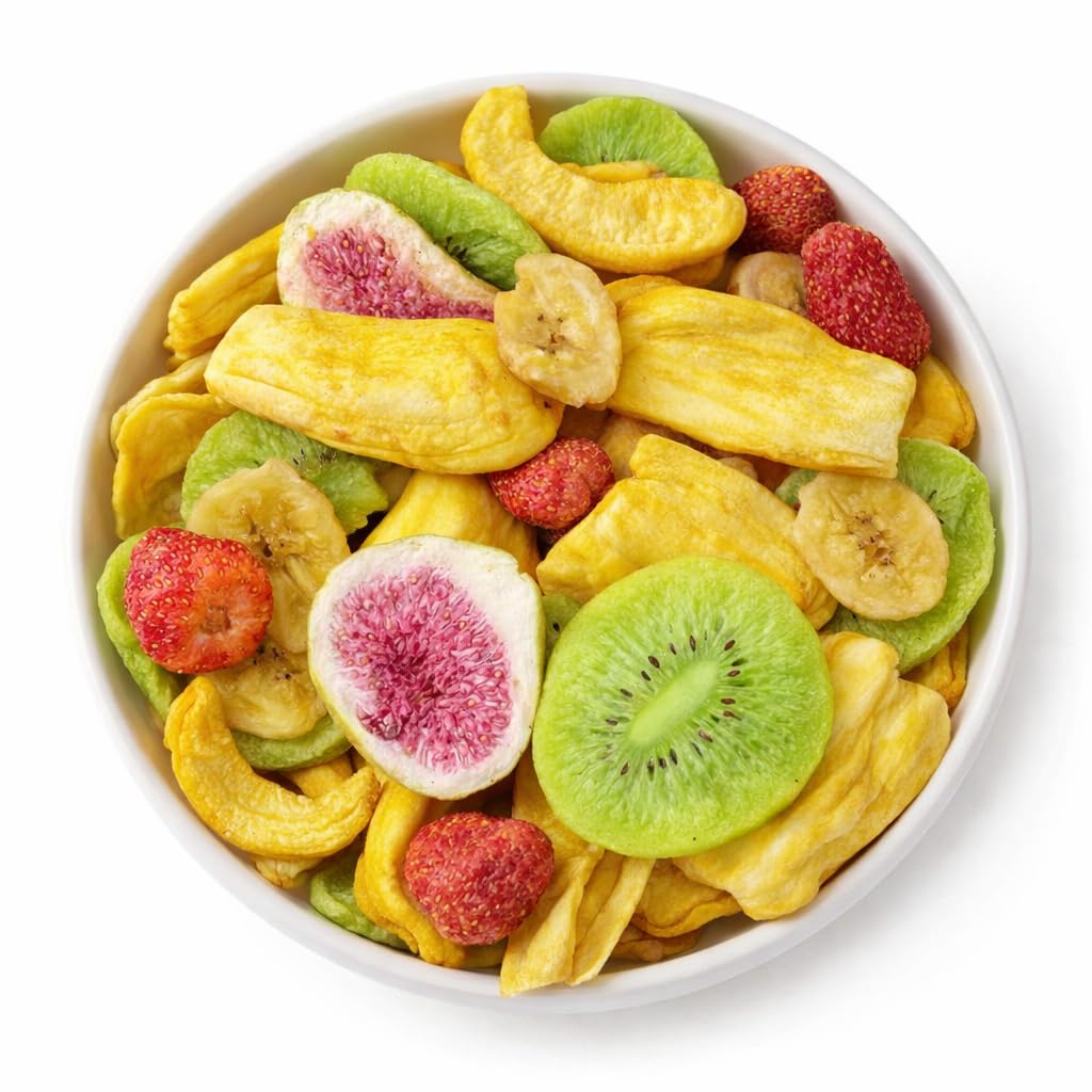 SWAAD AMBARSAR DE Swaad Exotic Fruit Chips Mixed Dehydrated Crispy Fruit Snacks, Healthy Style Snack, Pack for Tea Time, Office, School Use, Ready to Eat Crunchy Fruit Chips Net Weight Pack. 250g-image-27