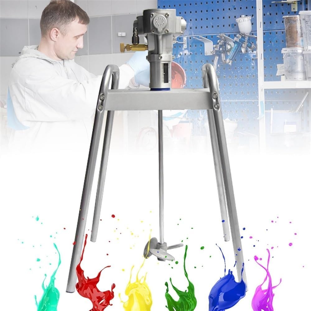 Automatic Pneumatic Paint Mixer Machine, 5 Gallon 60L Lifting Platform Paint Coating Mixer, With Auxiliary Stand & Wheel Mixer, for Paint Coating Materials Viscous Liquid Ink for Putty powder