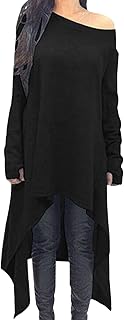 Zanzea Women’s Irregular Knit Oversize Long Sleeve Sweater Dress Longshirt Top Mini Dress