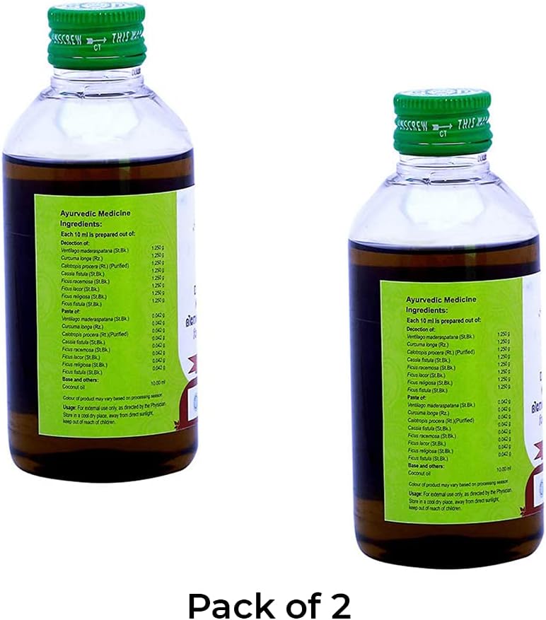 Vaidyaratnam Ayurvedic Products Dinesavalyadi Kera Thailam 200 ml (Pack of 2)
