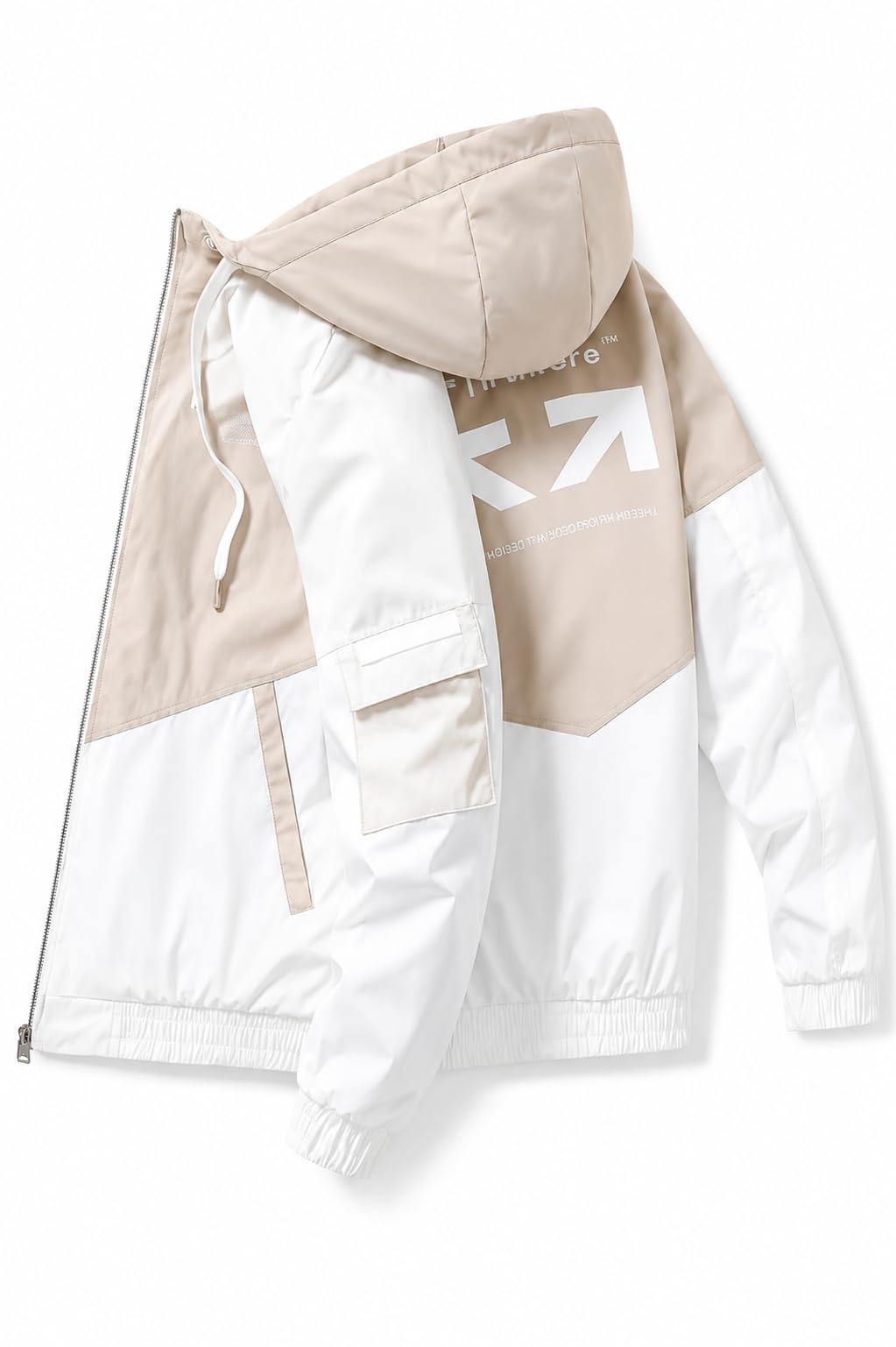 Men's Hooded Windbreaker Jacket Lightweight Full Zip Color Block Casual Coat Water Resistant Outdoor Sports Hiking Running Travel Fashion Hoodie for Men-image-46