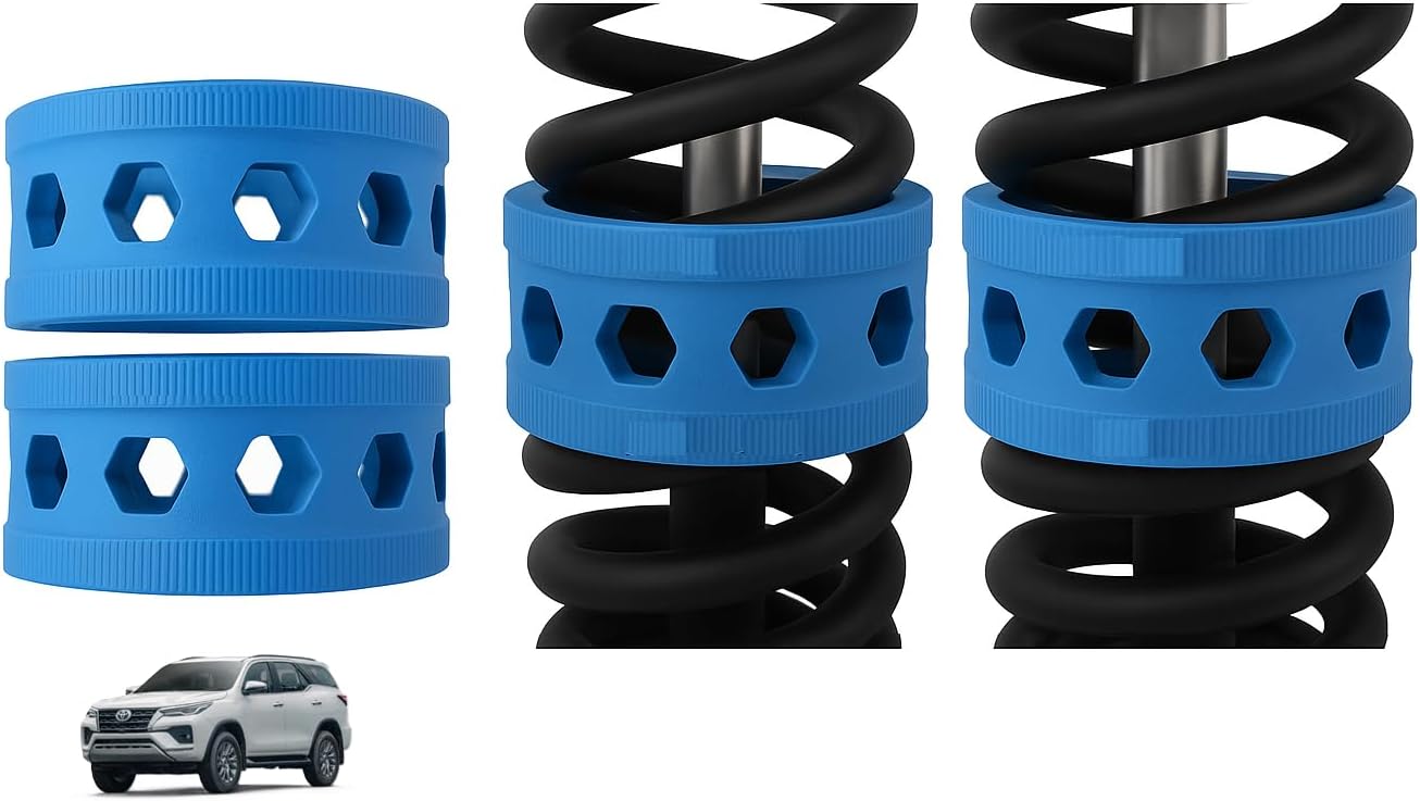 POWER X Front Coil Spring Rubber Buffer Kit for Fortuner [2016-2022] | Size D | Increases Car Height & Ground Clearance | Shock Absorber & Suspension Stabilizer Cushion | Heavy Duty TPE Material
