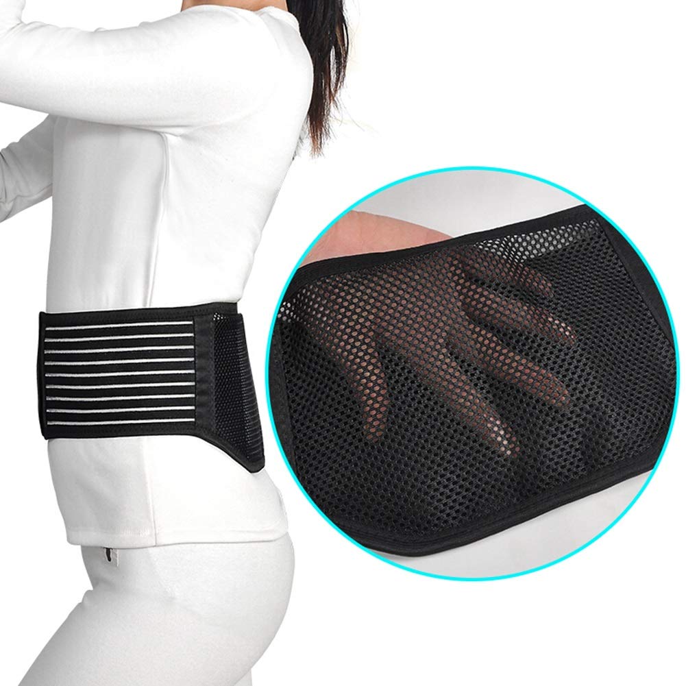Soporte Lumbar Cinturón Ajustable Compresión Y Transpirable - para Gimnasio,Postura,Trabajo,DolorAlivio,Imán Tratamiento (Tamaño : L)