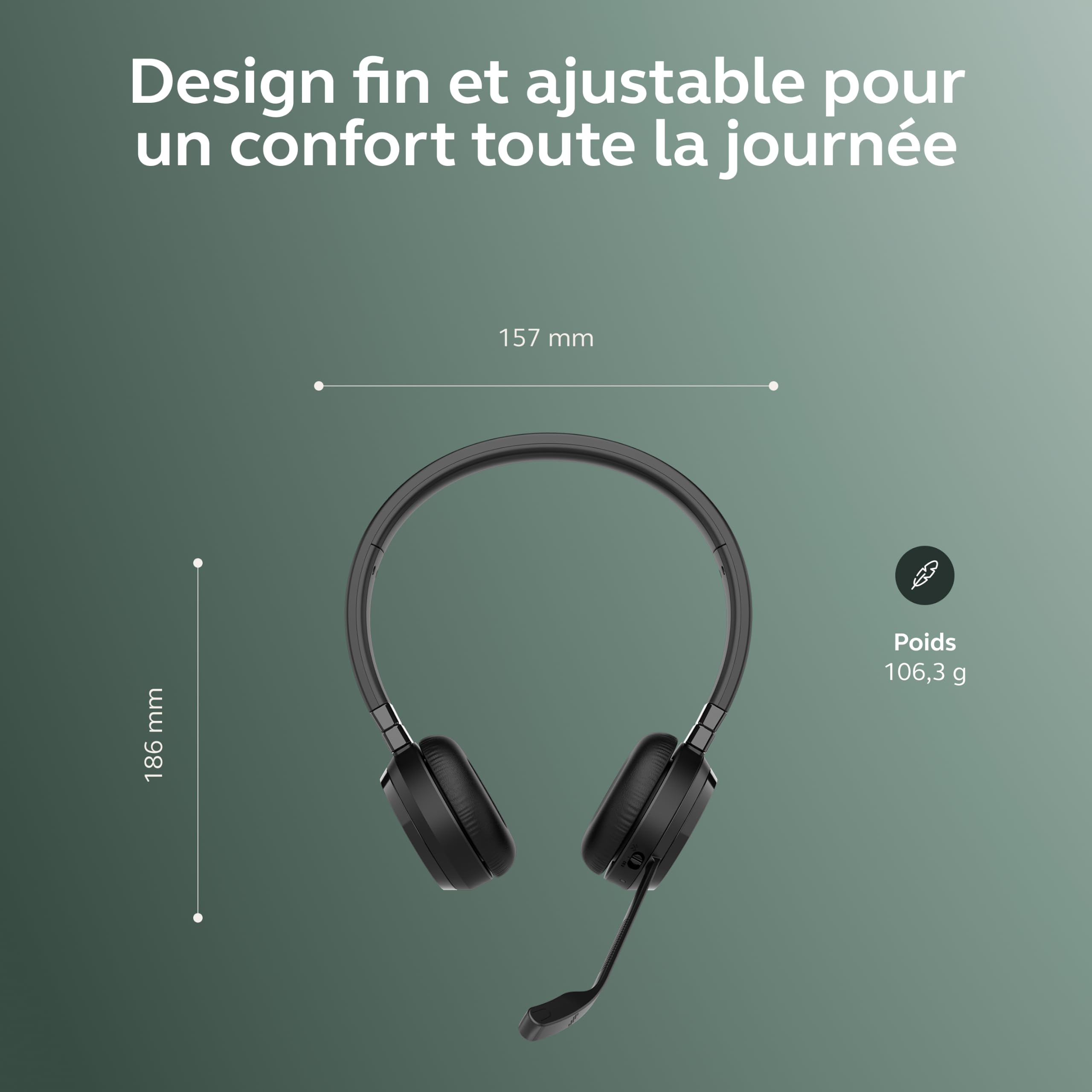 Jabra Evolve 65 TE Casque Stéréo Bluetooth Sans Fil (3e Édition 2025), Micro Antibruit, Connexion Double Appareil, Batterie 16h, Adaptateur USB-A, Certifié MS Teams, Compatible Multi-Plateformes, Noir