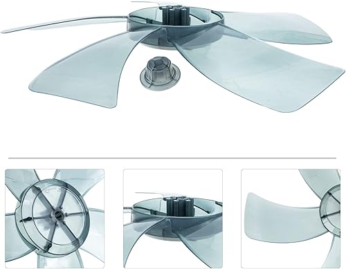 Miniatura 3 de LIFKOME 1 juego de hojas de repuesto de plástico con cubierta de tuerca para ventilador de pie universal, universal de 11 pulgadas, 5 hojas,