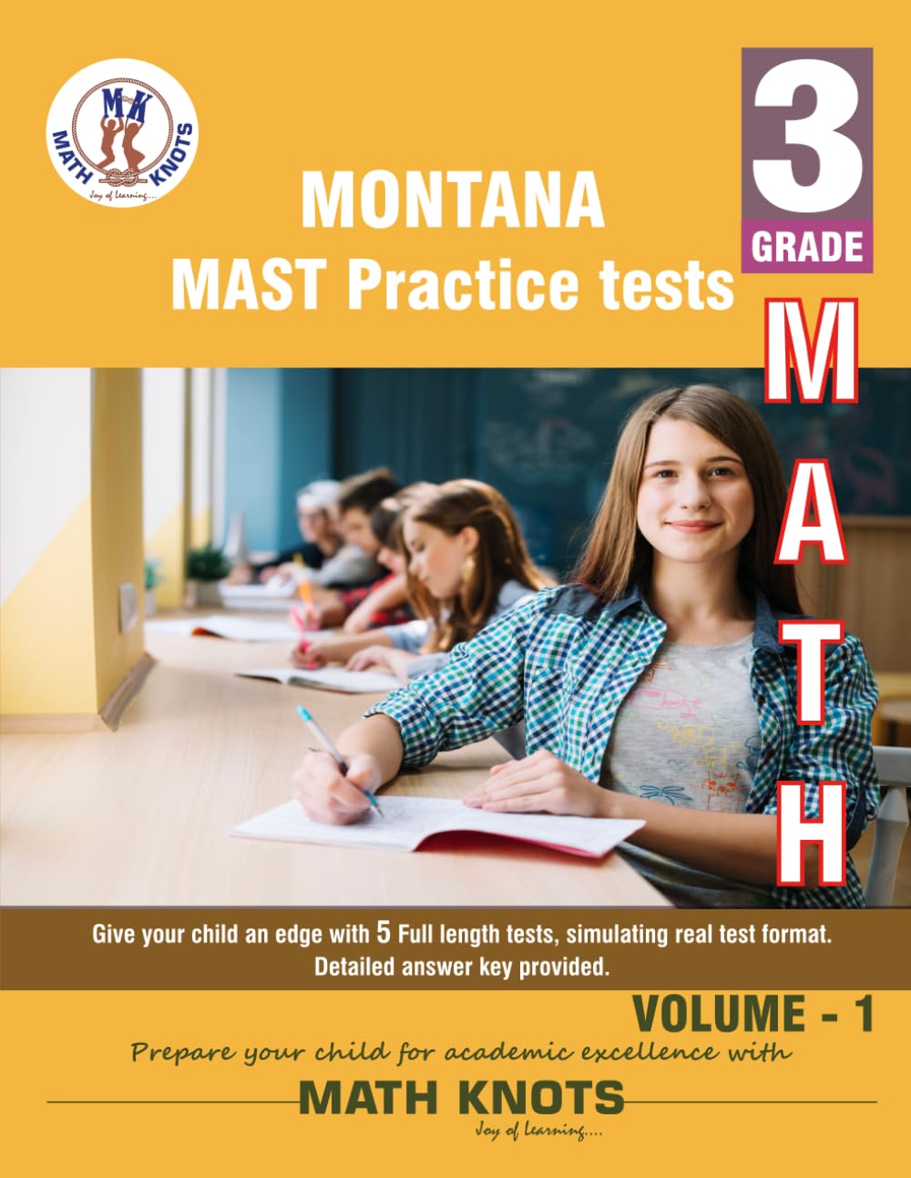 MONTANA State (MAST) , 3rd Grade MATH Practice Tests ,Volume 1