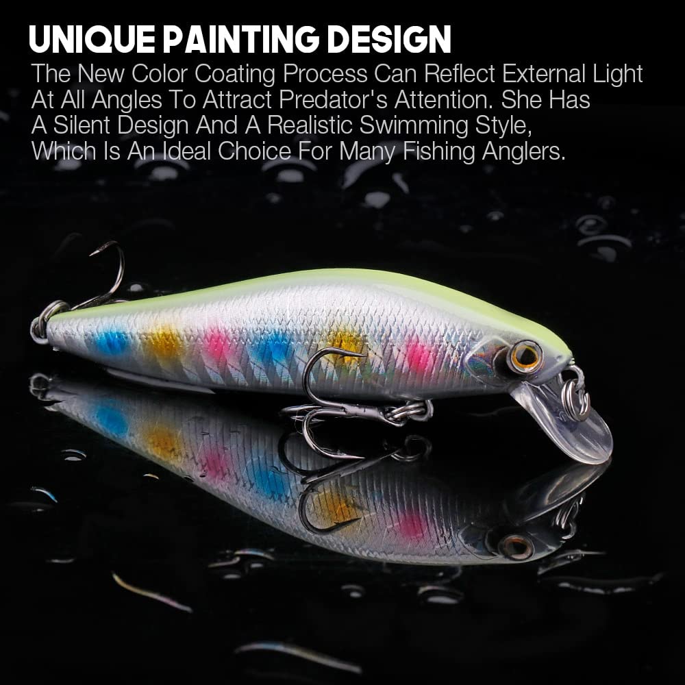 5pcs Negro Minnow Fishing Lure Set 90 mm 10g Wobblers de hundimiento for tuercos Luros Crankbaits Pesca Kit de Cebo Artificial (Color : 90mm 10g Seta)