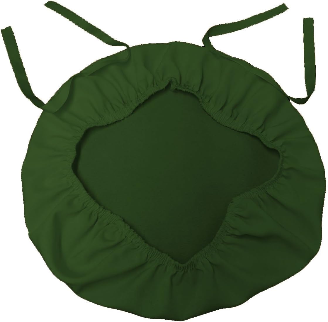 LA Linen Polyester Poplin Chiavari Chair Cushion Cover (4 Pack), Green Hunter