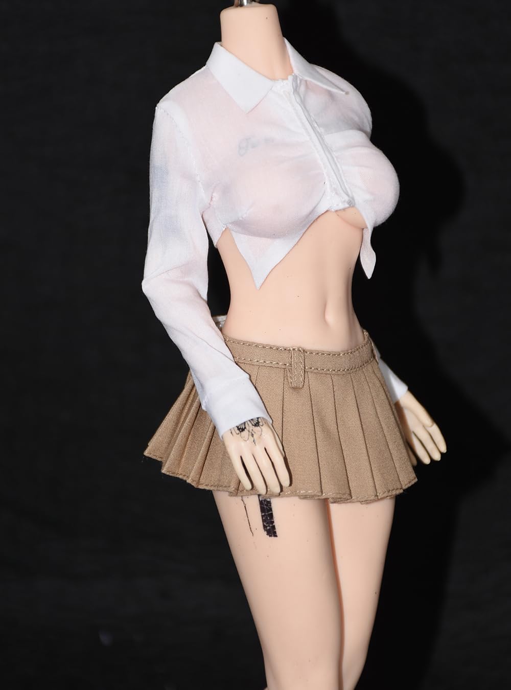 Mini jupe blanche pour femme et vêtement 1/6 pour shooting de figurines 30cm