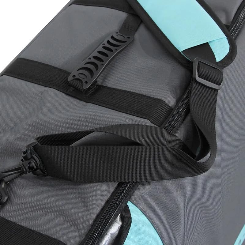 Howzit – Boardbag Wingfoil Reise mit Rollen – Gepolsterte Transporttasche 10 mm – hoher Schutz Polyester 600D – ideal für Reisen im Flugzeug – Schwarz/Grau