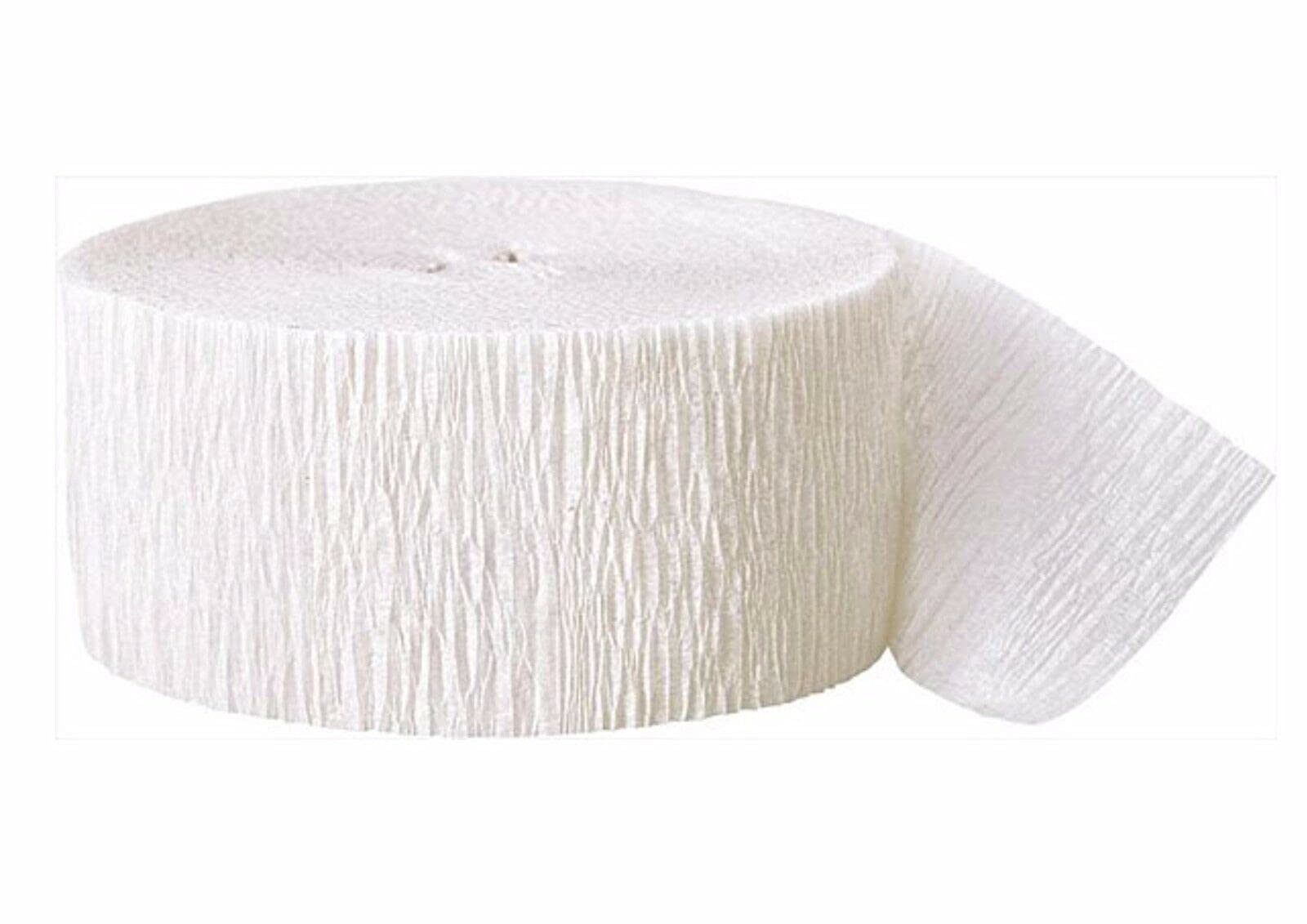 EliteKoopers 81ft White Crepe Paper Streamer Roll For Wedding, Birthday Party Supplies Decorations (1 Roll) โ image 1