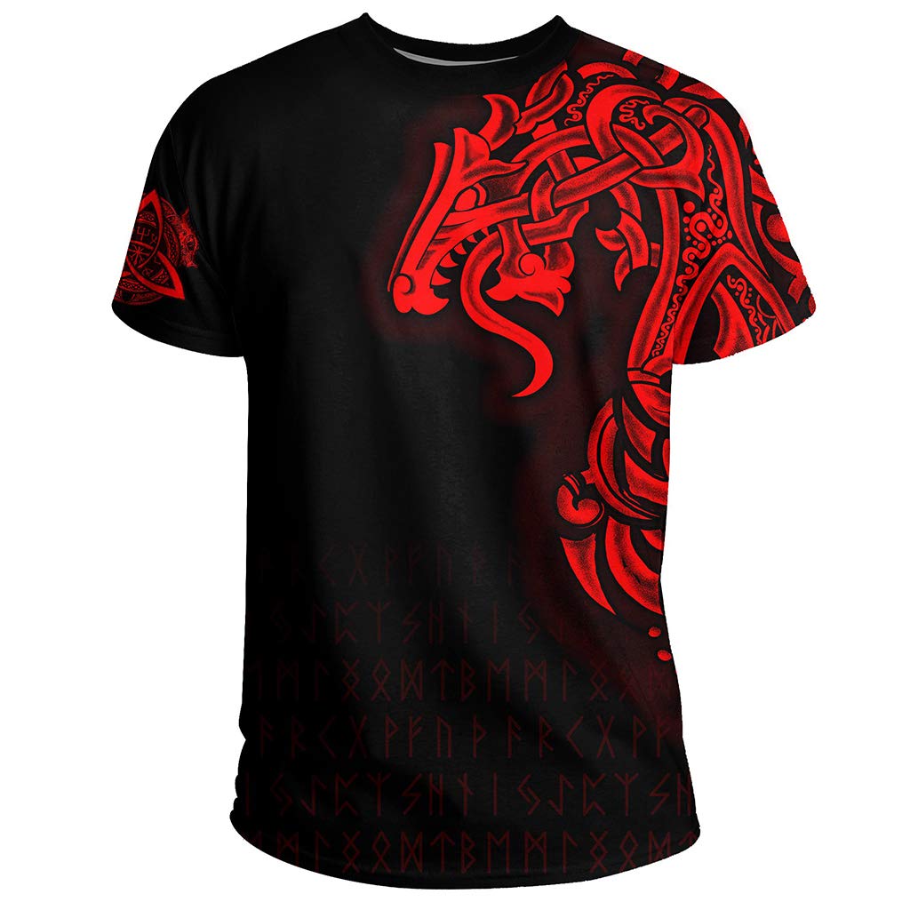 T-Shirt Viking Homme 4XL Coupe Ample Confortable Dragon Celte