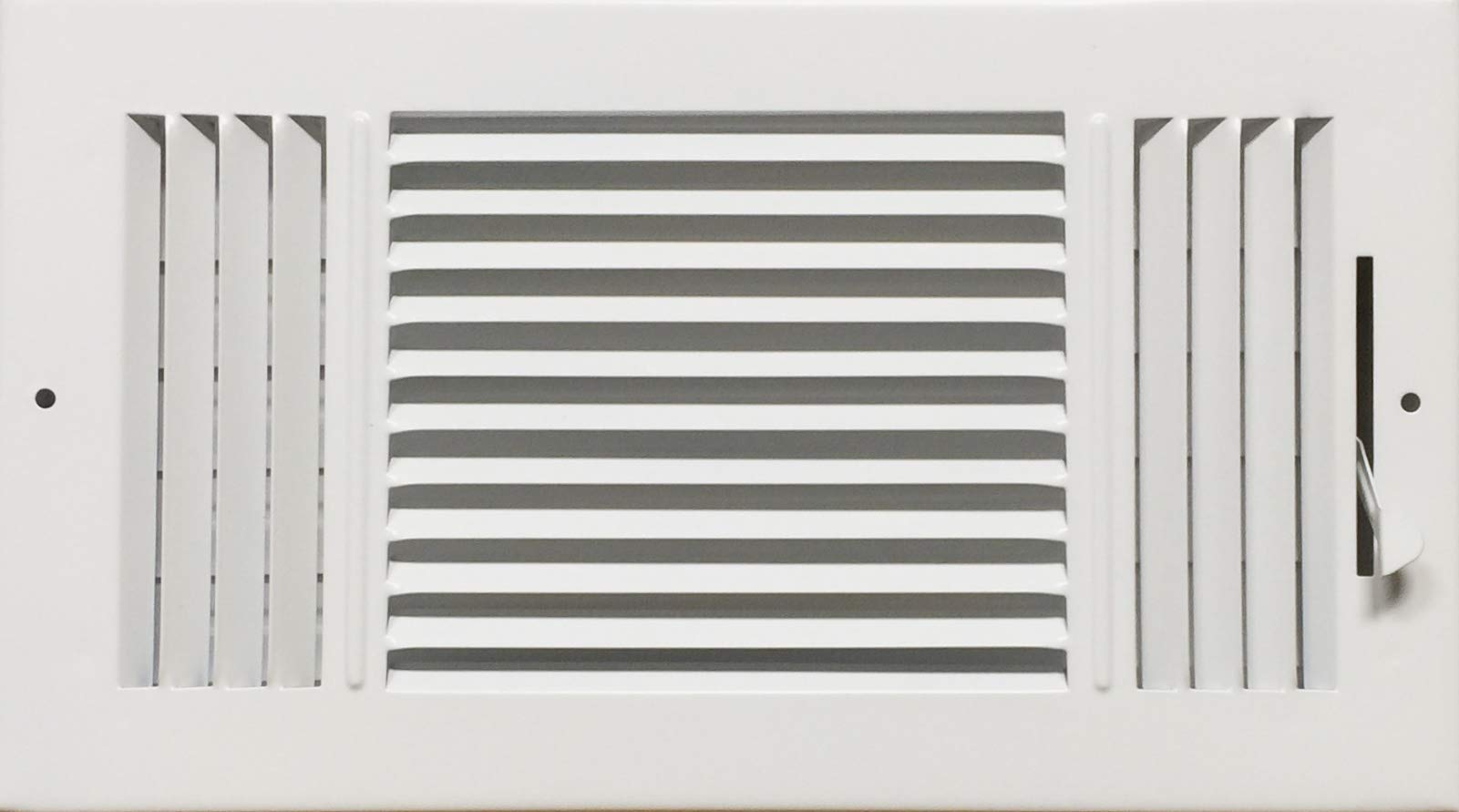 hbw 16"x 8" (duct opening size) 3-way stamped face steel ceiling/sidewall air supply register - vent cover - actual outside dimension 15.75" x 7.75"