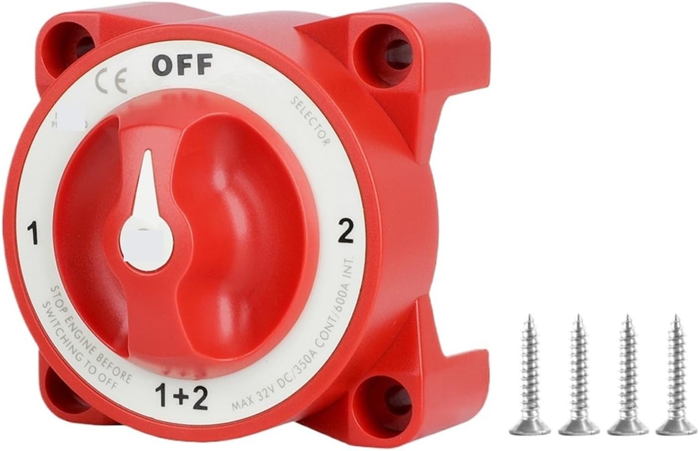 Luminous 32V 350A 2 Battery Disconnect Switches 4 Position Isolator Disconnect Rotary Switch for Marine Boat Truck RV(Black)