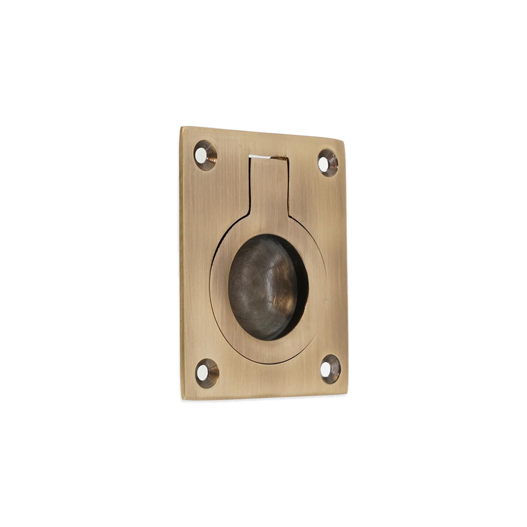 Infinity Decor Antique Brass Square Flush Pull Ring Handle 60mm x 50mm Cabinet Door Lifting Ring for Recessed Furniture Boat Hatch, Cupboard, Drawer