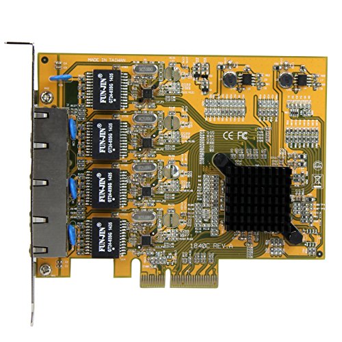 image for StarTech.com 4 Port PCIe Network Card – Low Profile - RJ45 Port - Re