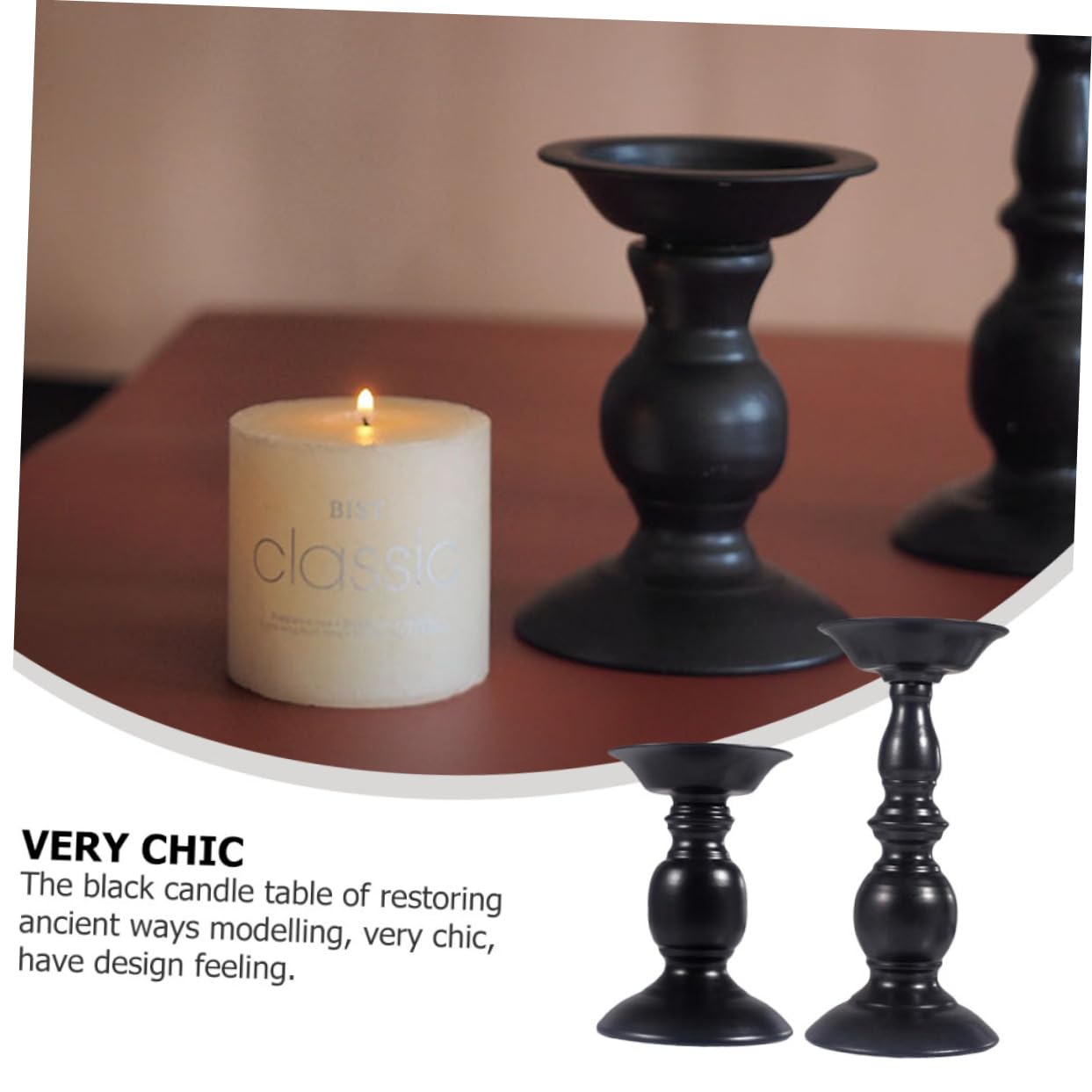 Candelabro de Hierro Negro Estilo Europeo para Boda, 2 Piezas