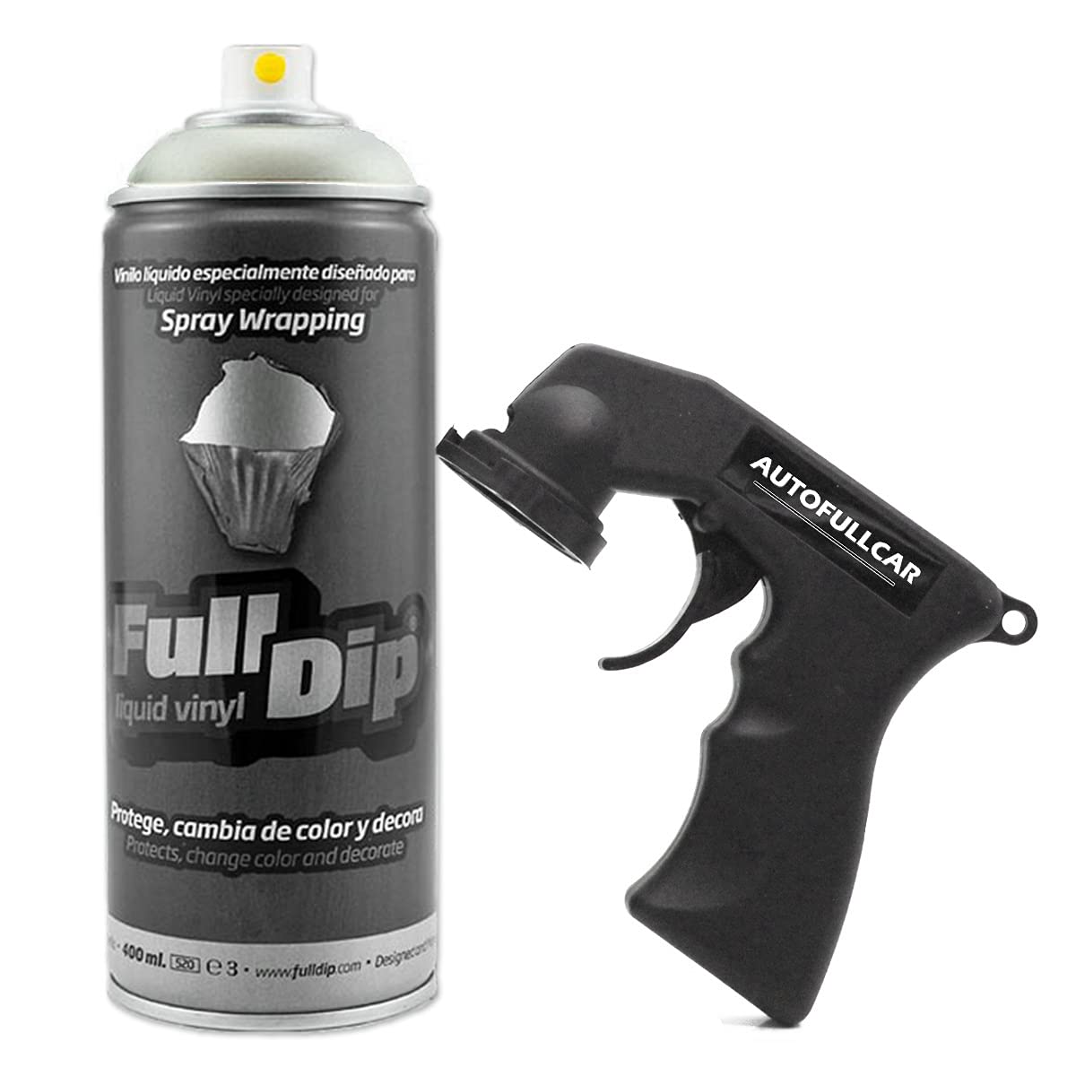 AutoFullCar Full Dip Spray Vinilo Líquido 400 ml con Adaptador (Aluminio)
