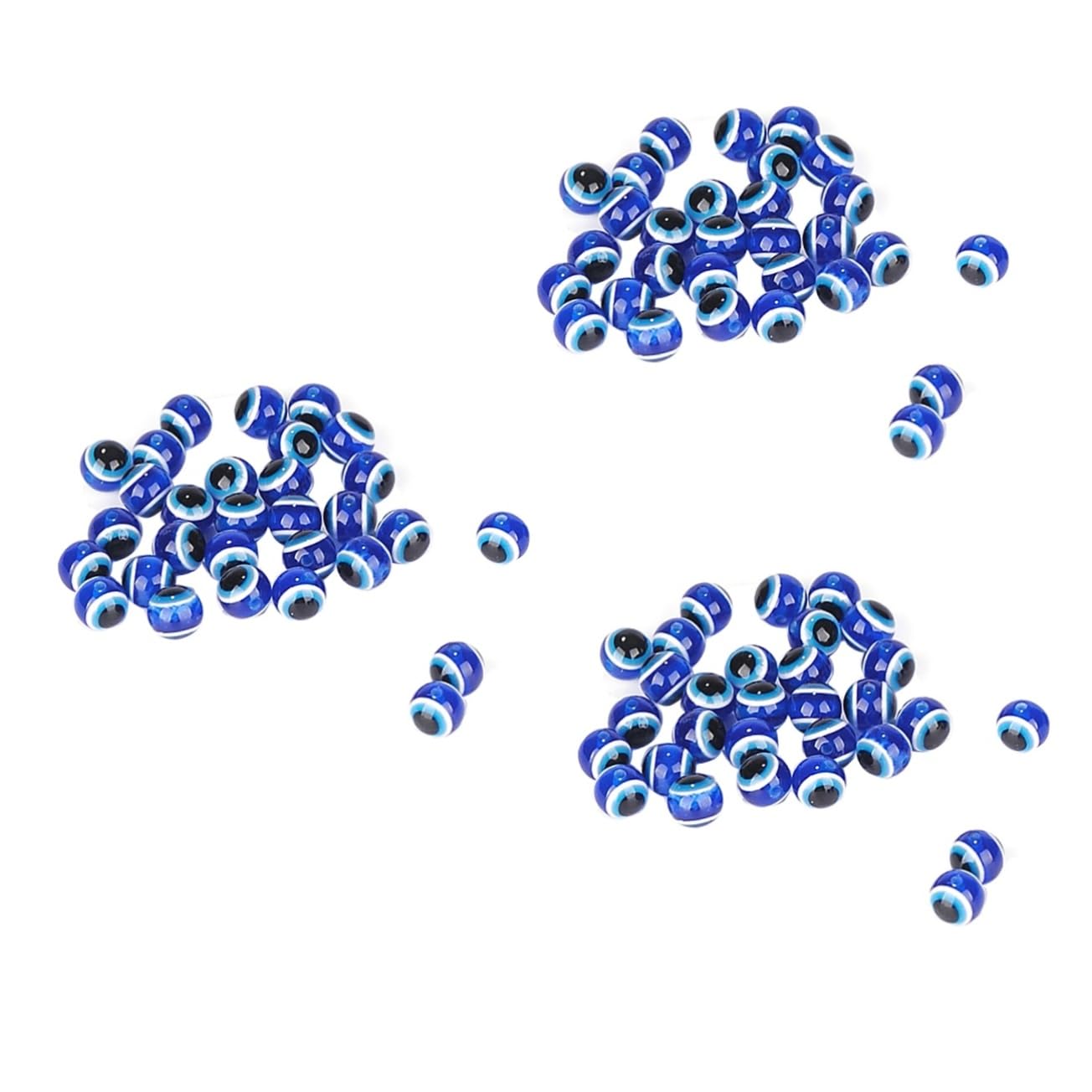 TEHAUX 600pièces Perles Rondes Résine Bleue à Yeux Perles Espacement pour Création De Bracelets Et Colliers
