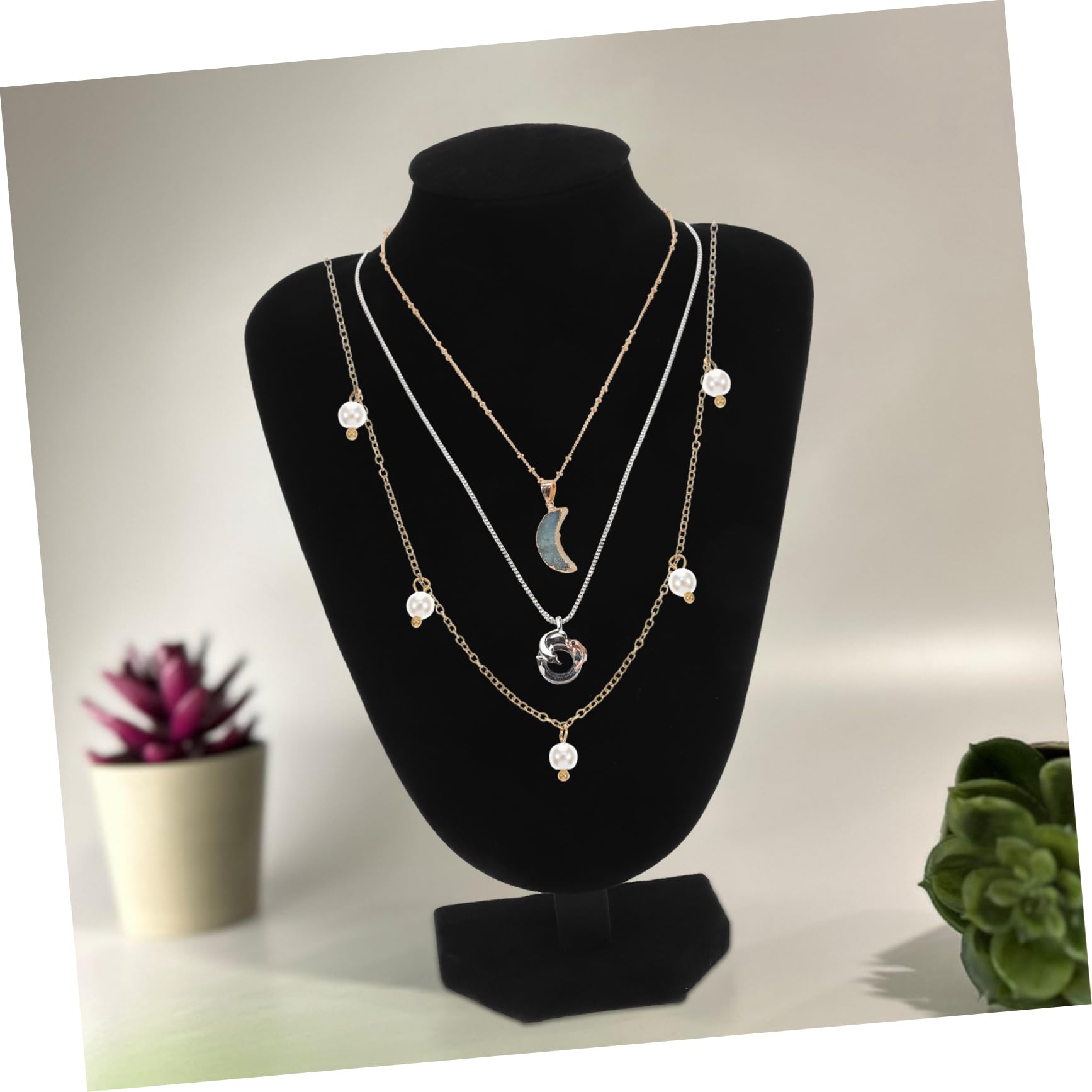 PRETYZOOM Espositore Per Collana Da 2 Pezzi Organizer Per Gioielli Elegante Espositore Per Busto Per Uso Personale