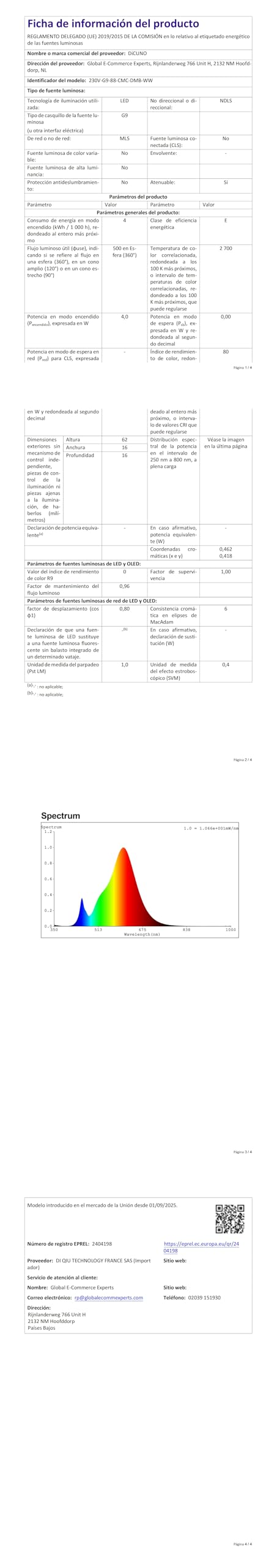 DiCUNO Żarówki LED G9, światło ciepłe białe 2700K, 4W, odpowiednik halogenu 40W, 500 lm, z możliwością ściemniania, energooszczędne żarówki LED G9 do żyrandoli i lamp sufitowych, 10 szt.