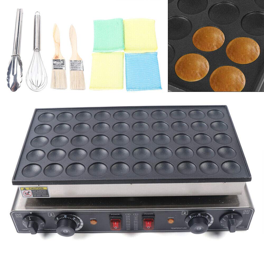 50 fori elettrico antiaderente per waffle mini frittelle elettrico olandese, 1700 W, antiaderente per uso commerciale a casa