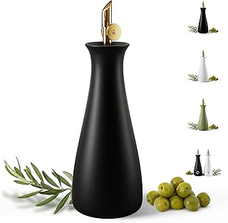 HB Design Co. Ceramic Olive Oil Dispenser with Self-Closing Gold Spout -...