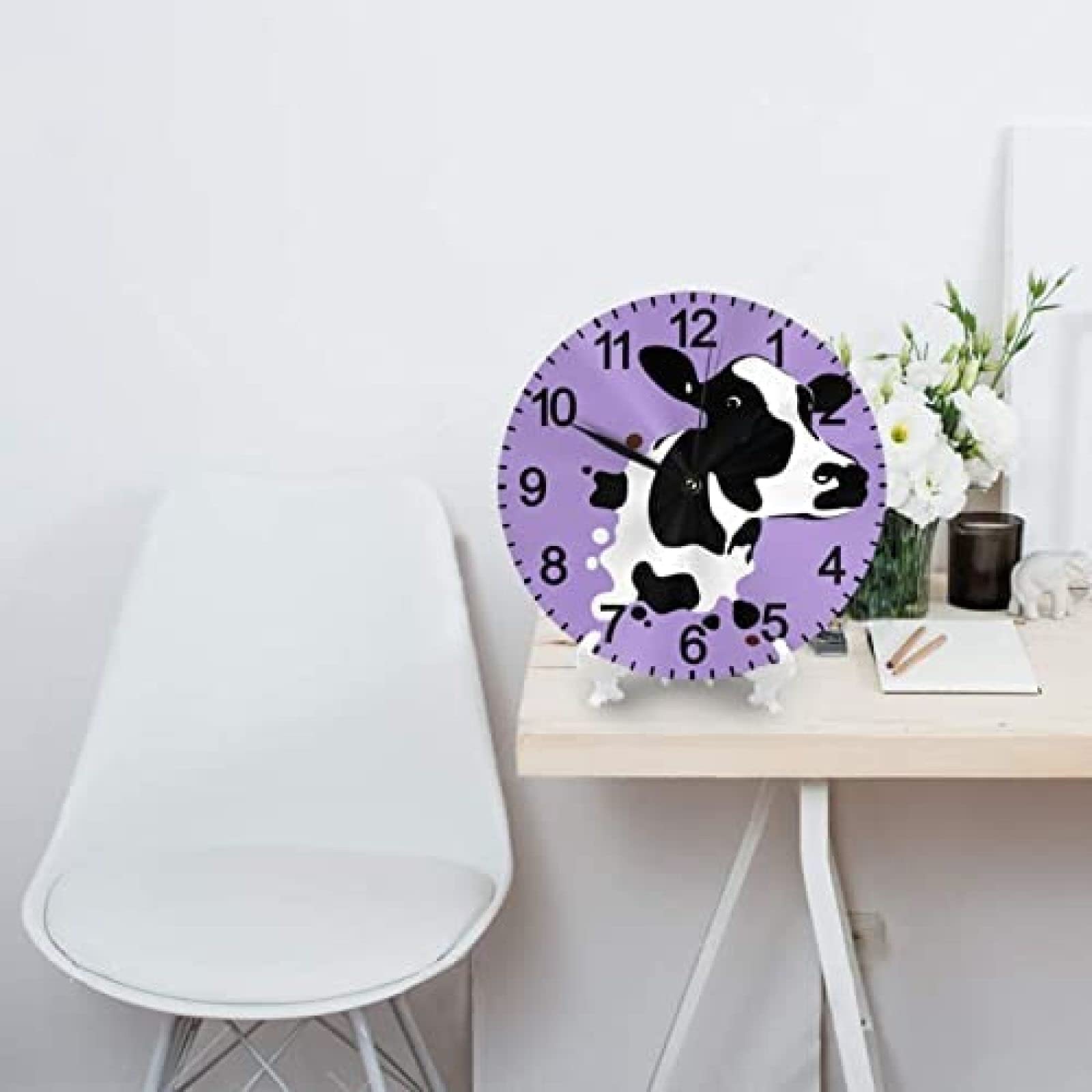 Moderno orologio da parete rotondo quadrato bianco e nero
