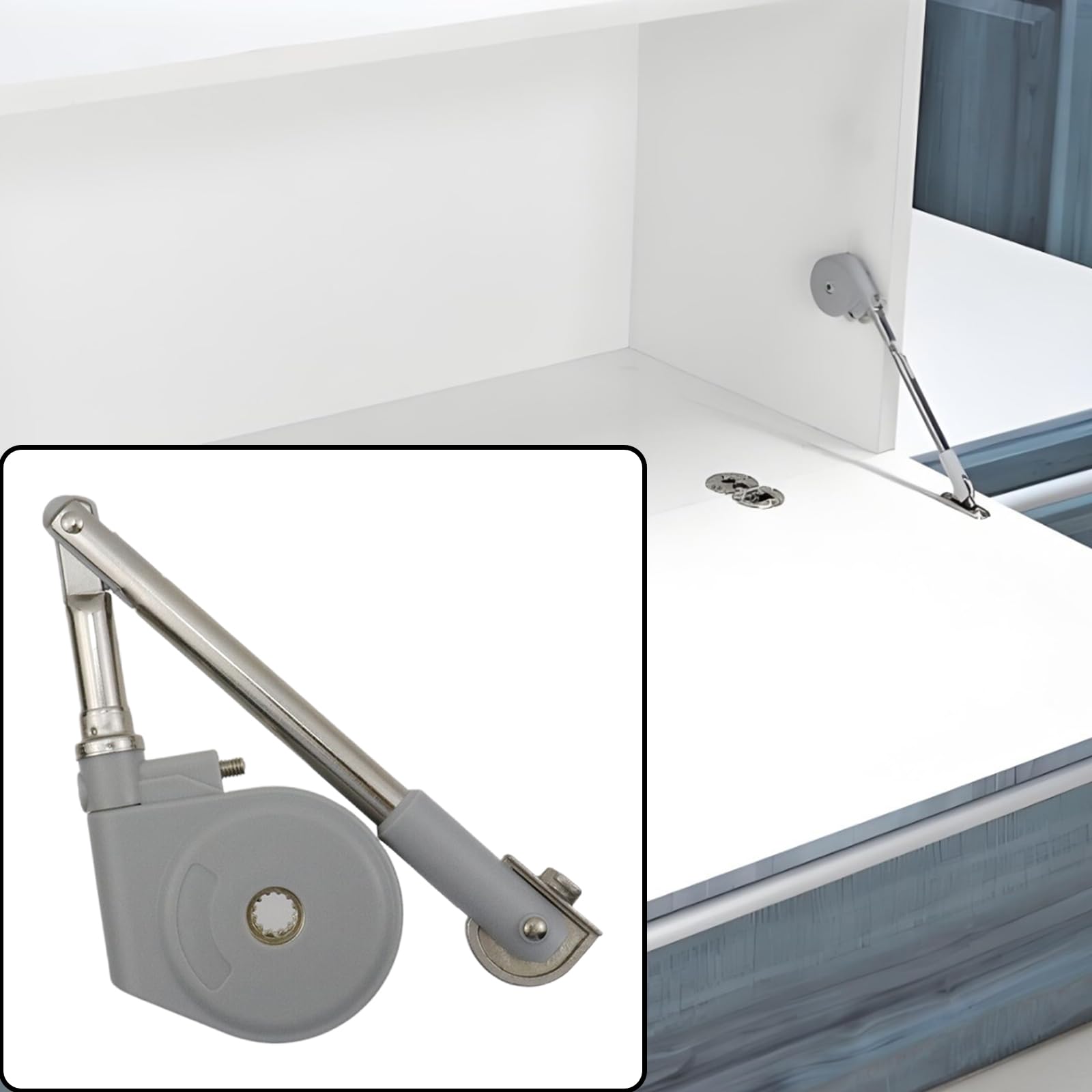 LC LICTOP Flip Down Cabinet Door Support Hydraulic Damping Support Lid Stay Soft Close for Tatami Cabinet Showcase Downward Opening Flap Doors 8.66 in 2 Pcs