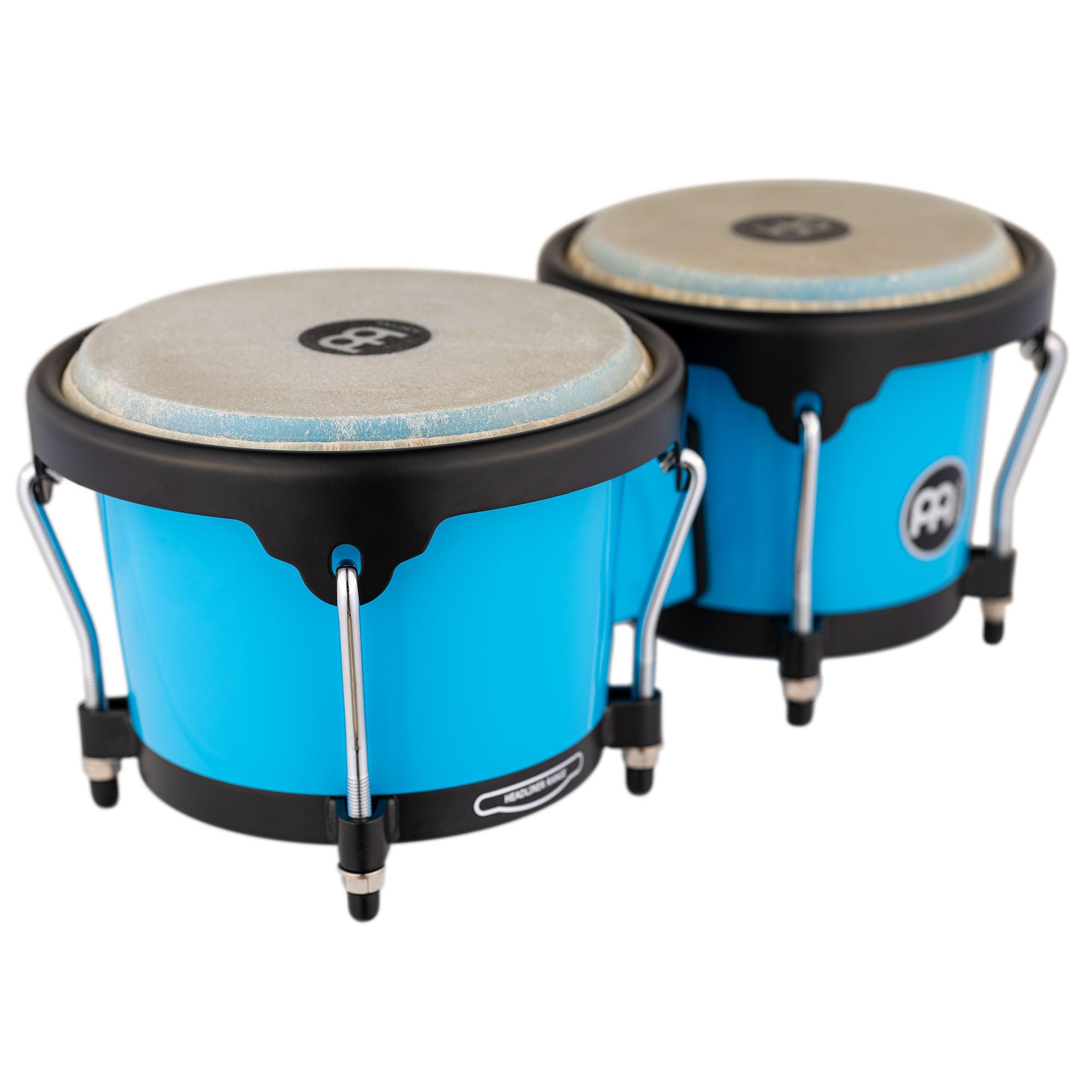 Meinl Percussion Bongos Journey Series - 2 Tamburi a Mano da 6.5 e 7.5 Pollici - Chiave Accordatura Inclusa - Plastica ABS, Blue (HB50GB)