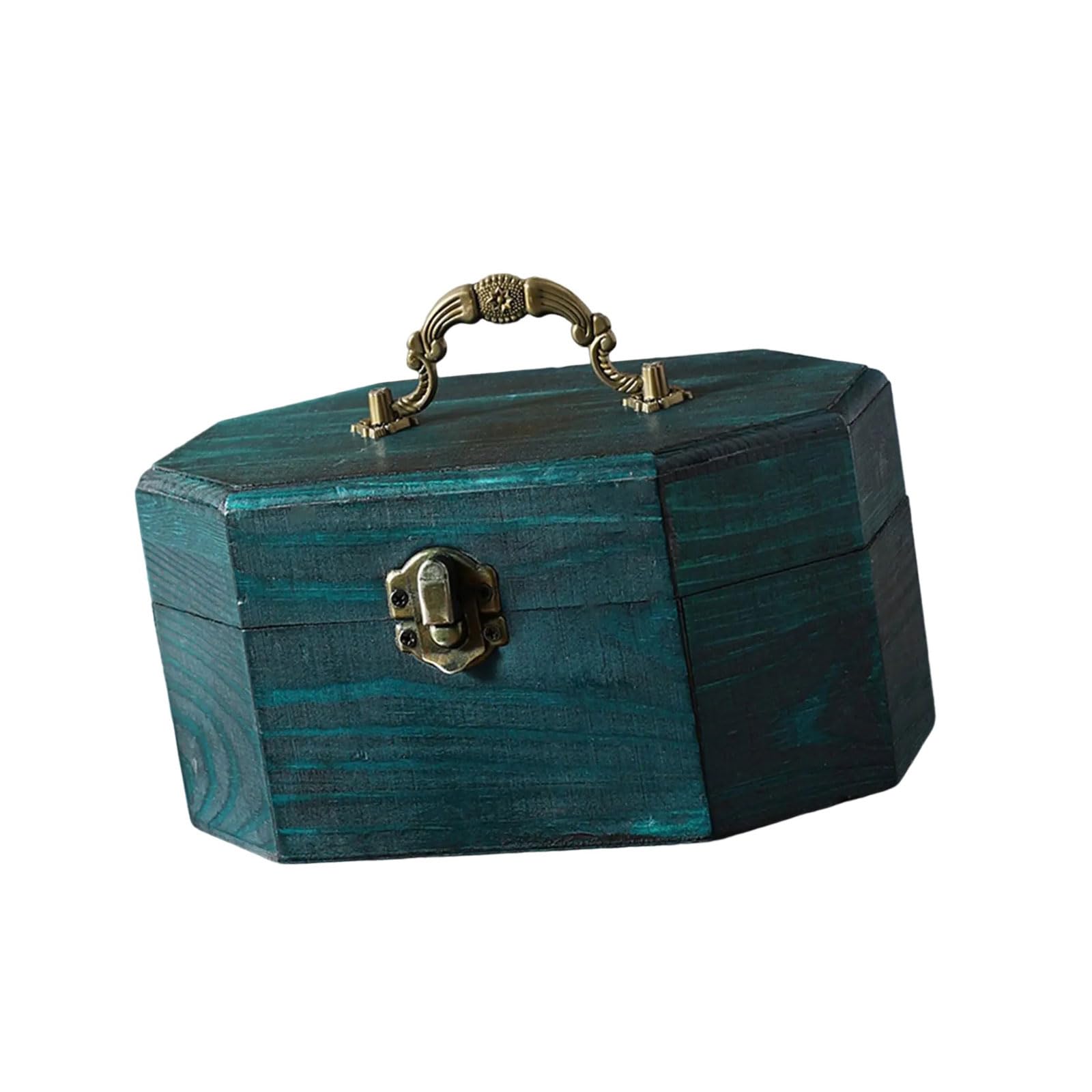 Hsioluted Wooden Treasure Container Octagonal Box for Jewelry Storage and Accessories Perfect for Bedroom or Jewelry Box