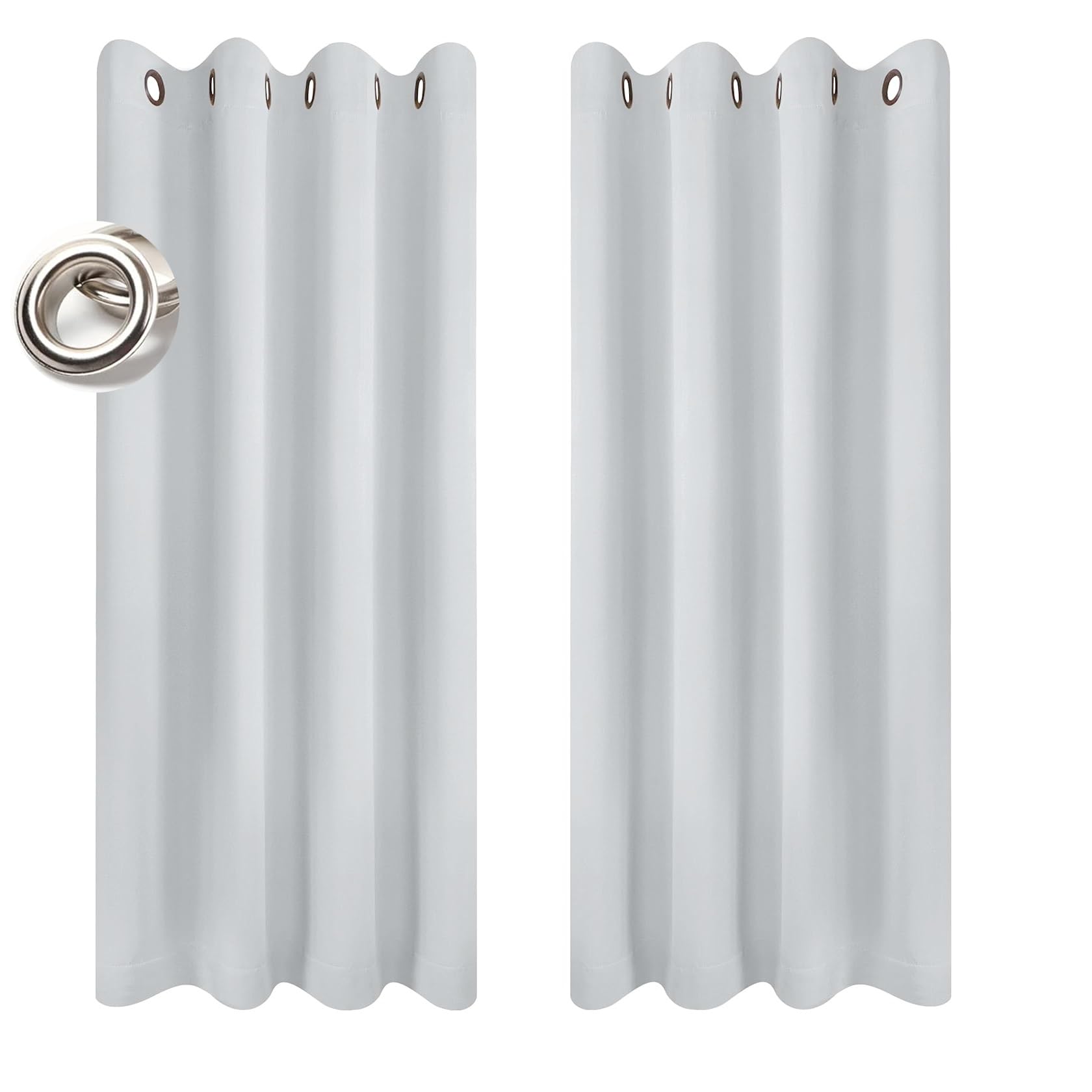 Cortinas Opacas Dormitorio 190 x 70 cm Cortinas Aislantes Frio y Calor Cortina Dormitorio Opaca 2 Piezas para La Sala de Estar, Blanco