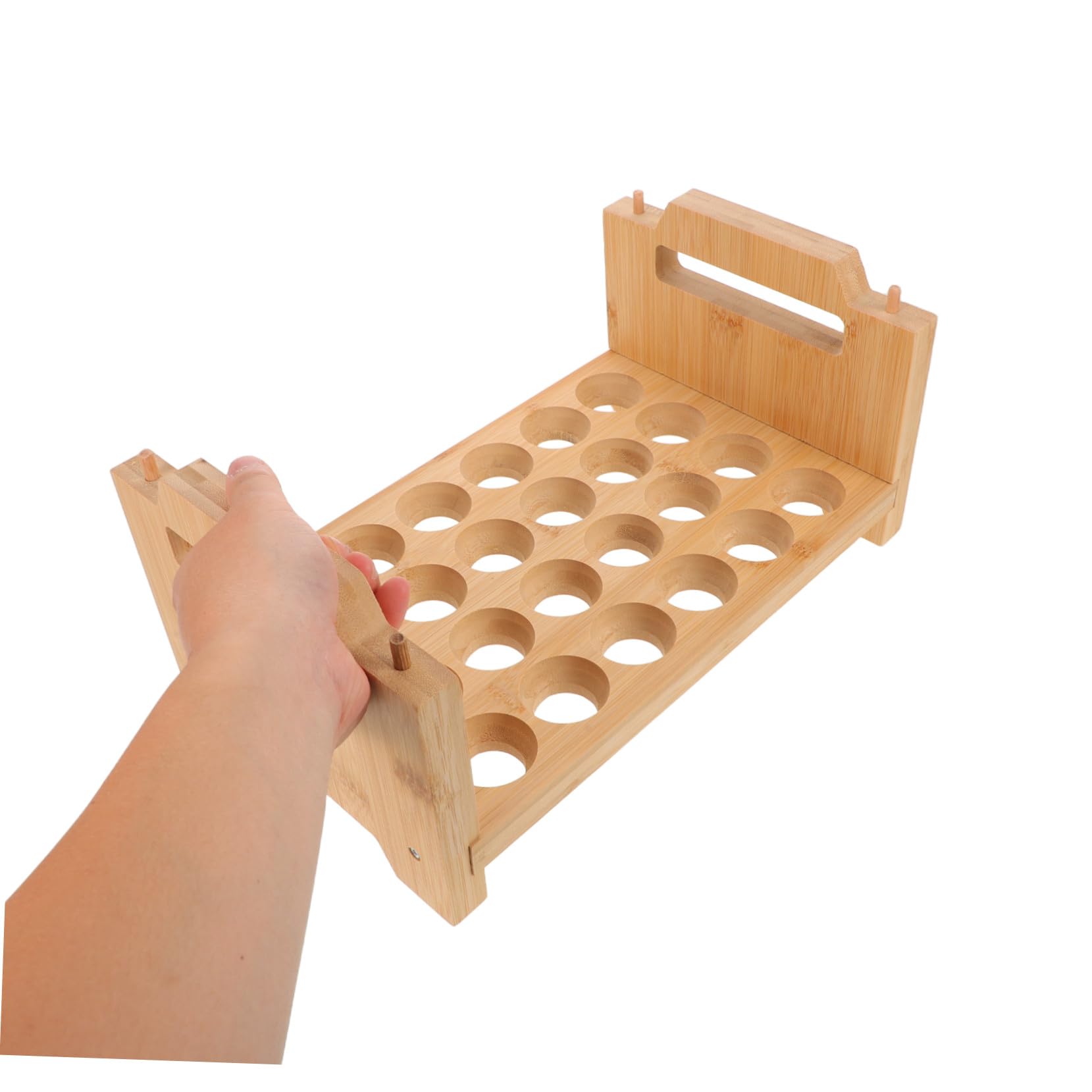 SOLUSTRE Soporte Soporte para Huevos de Madera Apilable con Diseño Portátil Capacidad Huevos Organizador para Refrigerador y Encimera Rústico Ahorra Espacio