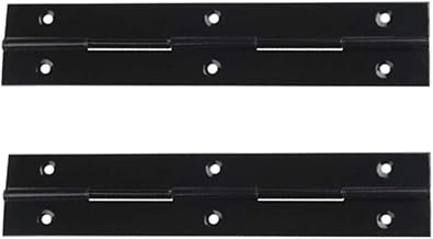 2X 1M (1000mm) Continuous Steel Metal Piano Hinge Strap Multi Colours with Holes by BMF DIRECT® (Black)