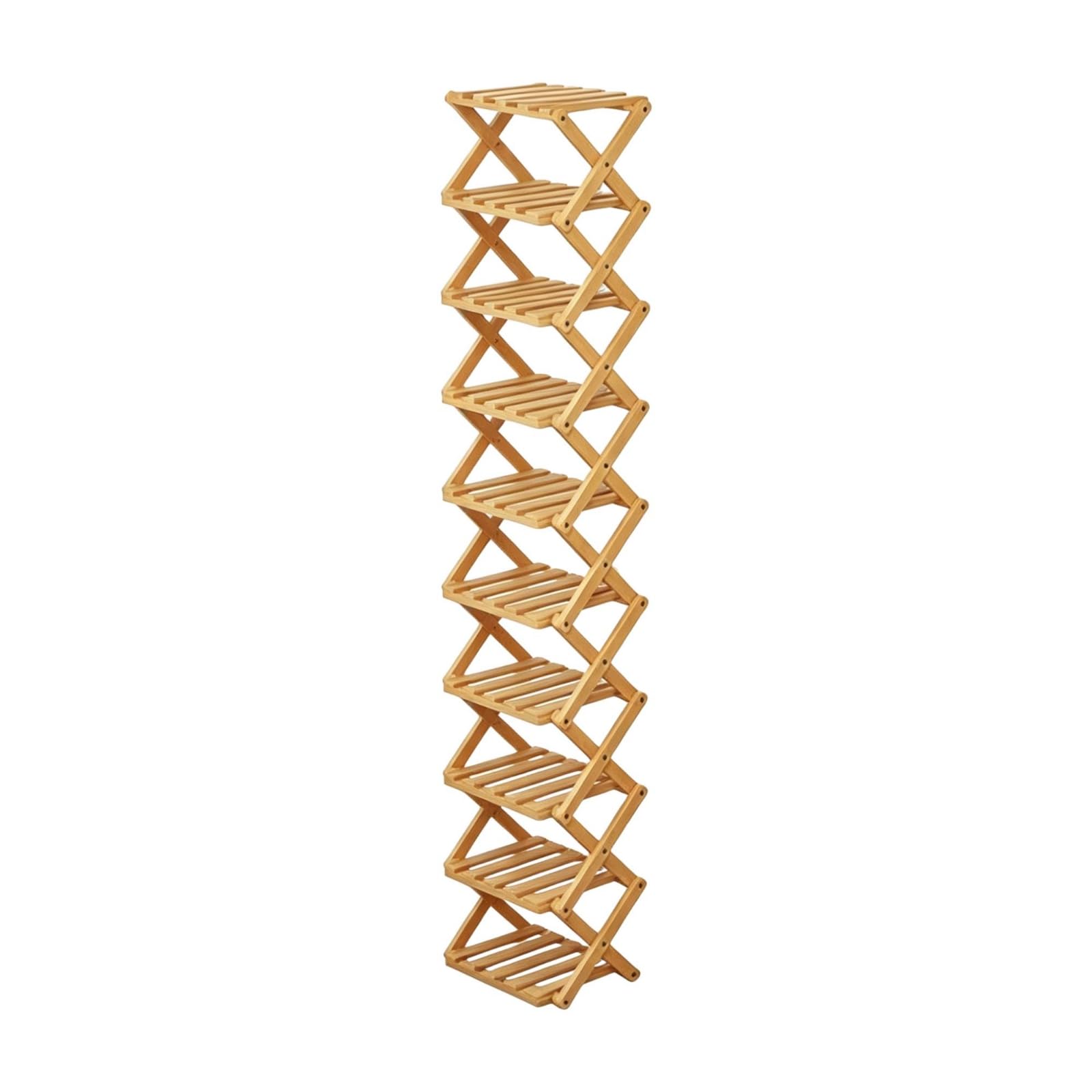 Scarpiera Pieghevole Scarpiera Scaffale Portascarpe Ripiano Porta Scarpe in Bambù Richiudibile E Salvaspazio Organizzazione Verticale per Scarpe
