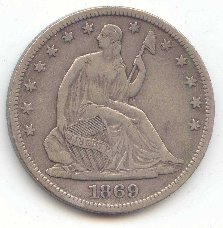 1869 S Seated Liberty Half Dollar Extra Fine