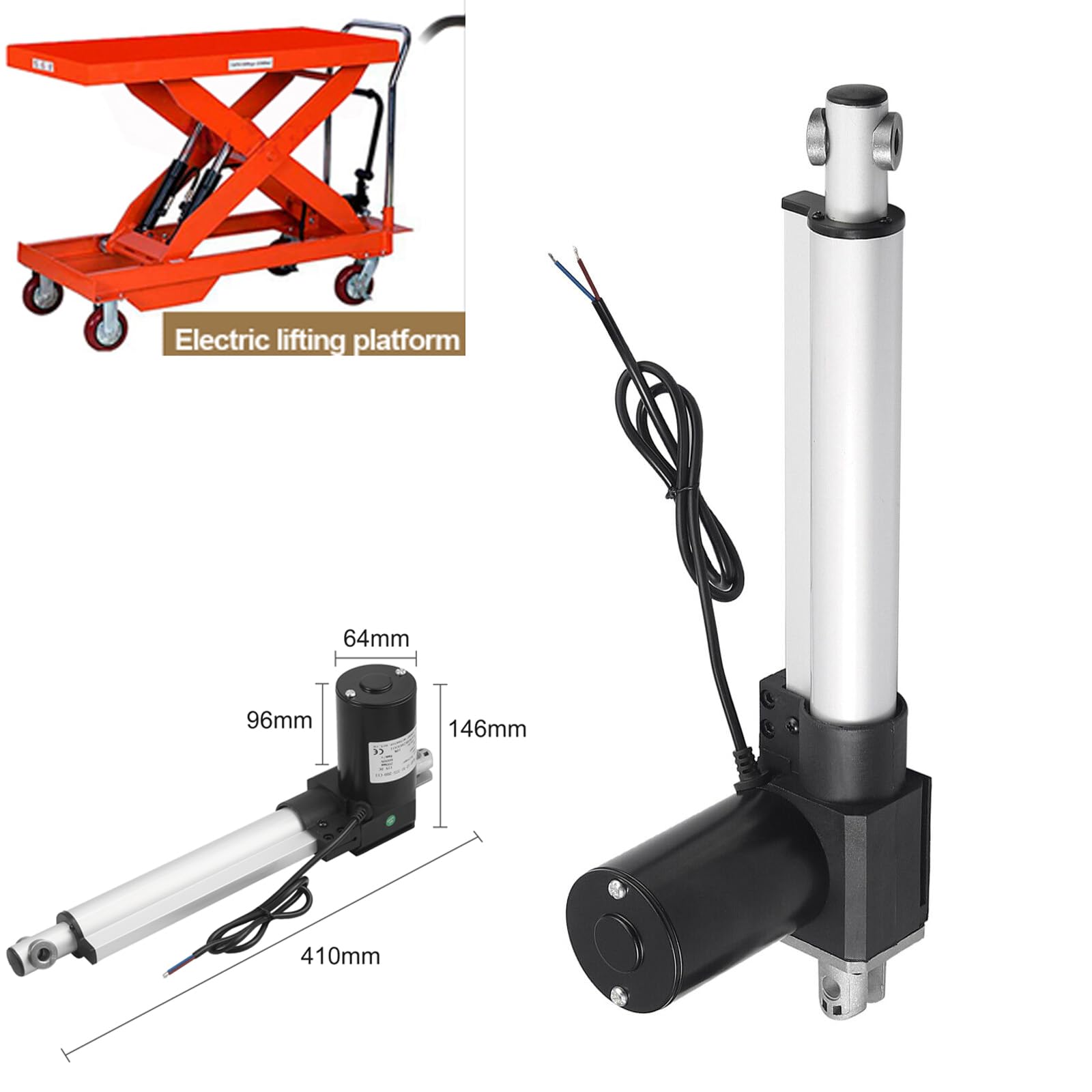 Accionamiento lineal, DC 12 V, 6000 N, motor lineal, 200 mm, actuador eléctrico, actuador lineal, palanca, motor eléctrico, accionamiento ajustable para automóviles, muebles, médicos