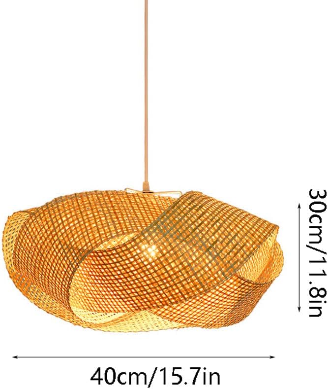 CSSYKV Bamboe Kroonluchter Rotan Hanglampen Retro Uitgesneden Plafond Hanglamp Rieten Verlichtingsarmaturen Plafond Hangende Lampenkappen Art Deco Lamp Rotan Lampen photo 3