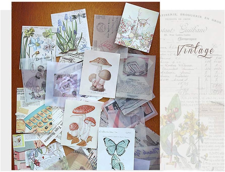 Vintage Scrapbooking Material Paper 400 Pieces Retro Things Century Memory Plant World Map Letter Decoration for Art Project Journal Scrapbook Personal Planner Diary Letter Envelope : Arts, Crafts & Sewing
