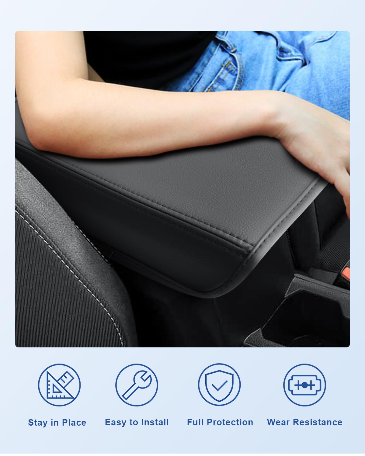 CDEFG Kompatybilny z Dacia Duster 3 III 2024/2025, podłokietnik środkowy, pokrywa podłokietnika, ochrona przed zarysowaniem, konsola środkowa, podłokietnik ze sztucznej skóry, pokrywa schowka